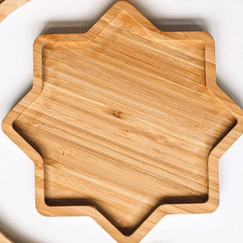 bamboo star snack tray, view 9 - MRSLM