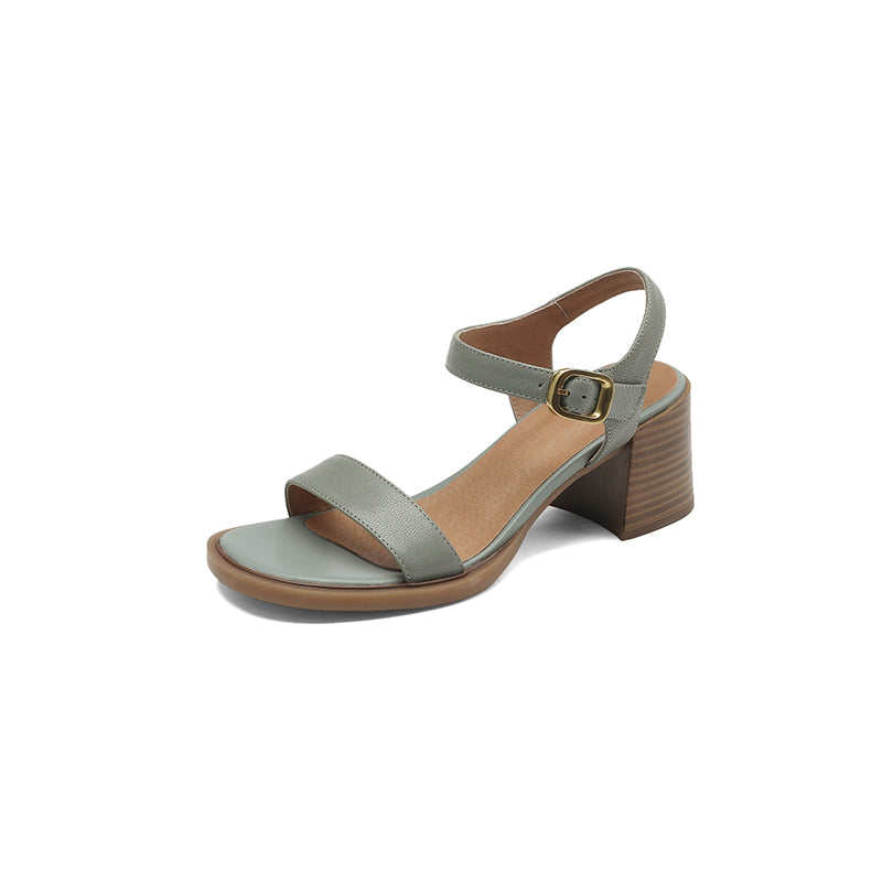 square heel leather sandals, view 2 - MRSLM