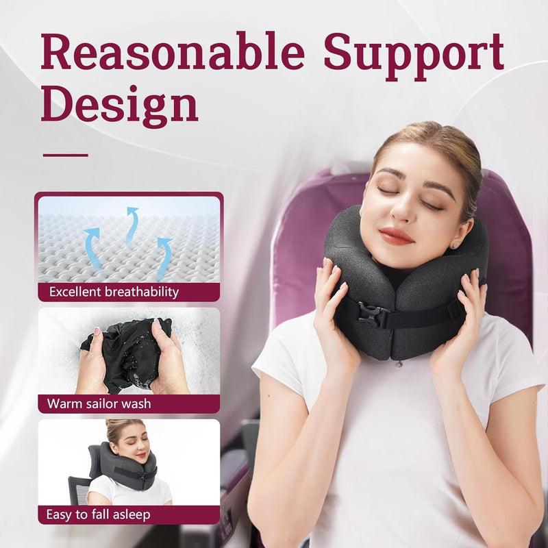 memory foam travel neck pillow, view 4 - MRSLM