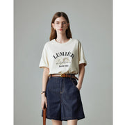 high waist denim hot shorts, view 5 - MRSLM