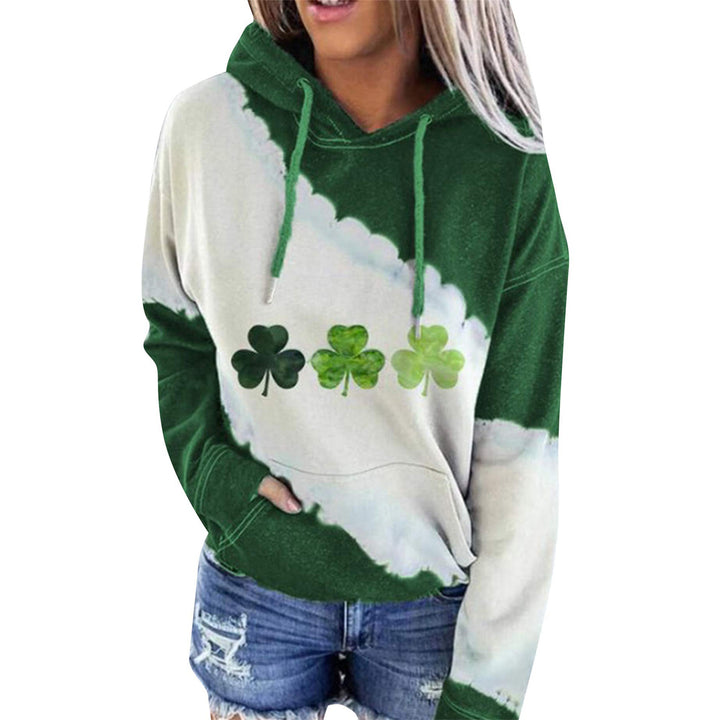 Women Sweatshirts Lucky Grass Print Streetwear Sweatshirts Hoodie Pullover Loose Casual Hooded Tops Clothes