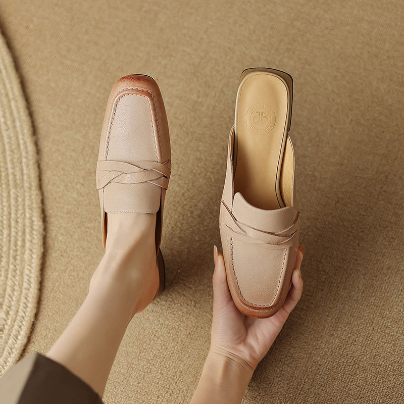 Low heel leather mules - MRSLM