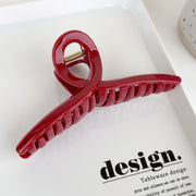 red geometry hair claw, view 4 - MRSLM