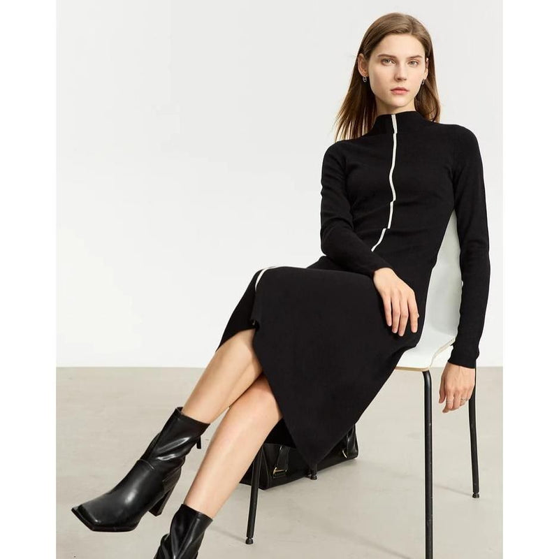 Elegantes A-Linien-Strickkleid für den Herbst