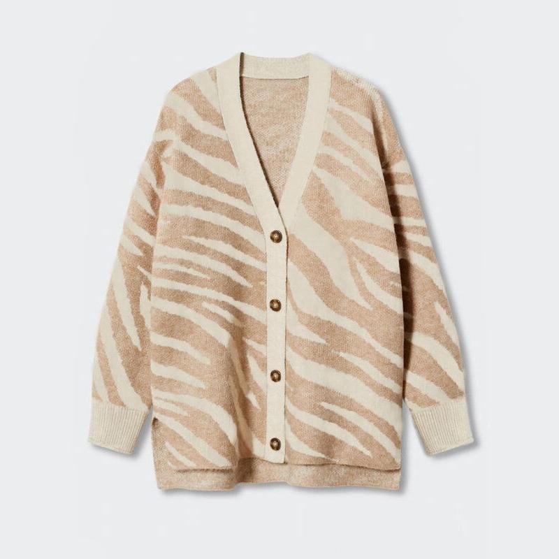 Damen-Strickjacke mit Vintage-Print
