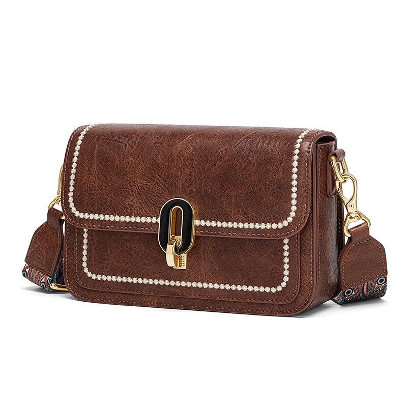 vintage textured square shoulder bag, view 4 - MRSLM