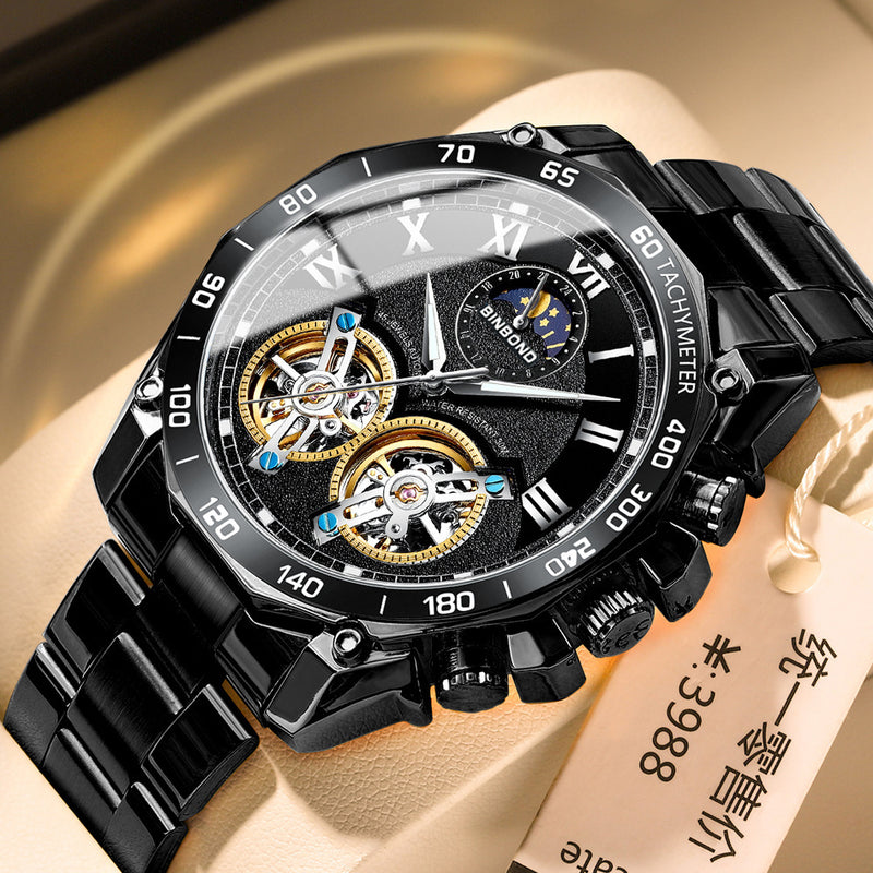 Men's hollow mechanical watch, multi-function - MRSLM