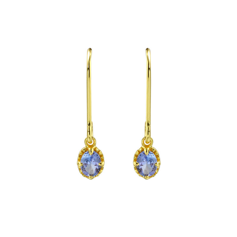 natural tanzanite 925 silver earrings, view 5 - MRSLM