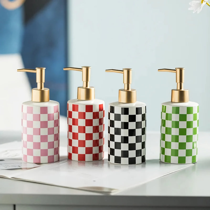 plaid ceramic bathroom dispenser - MRSLM