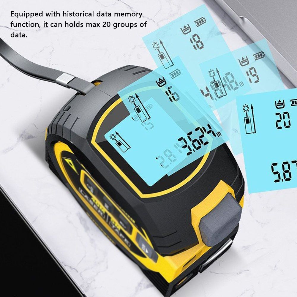 Multi-Function Laser Distance Meter with 5m Tape Measure and Cross-Marking