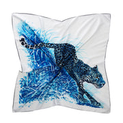 Leopard twill silk scarf 90cm, view 7 - MRSLM