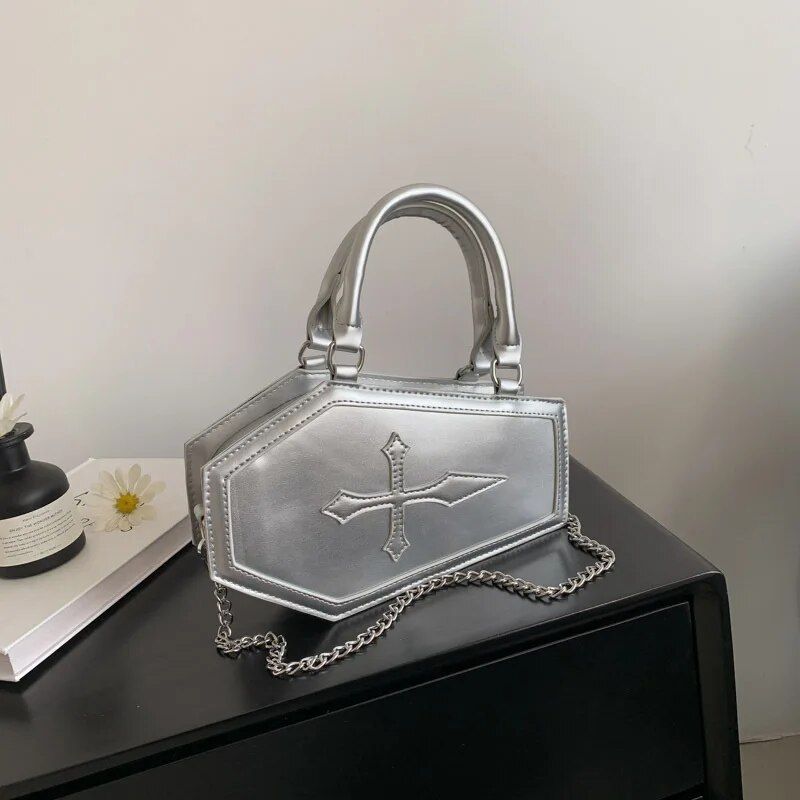 Y2K gothic coffin handbag, view 2 - MRSLM