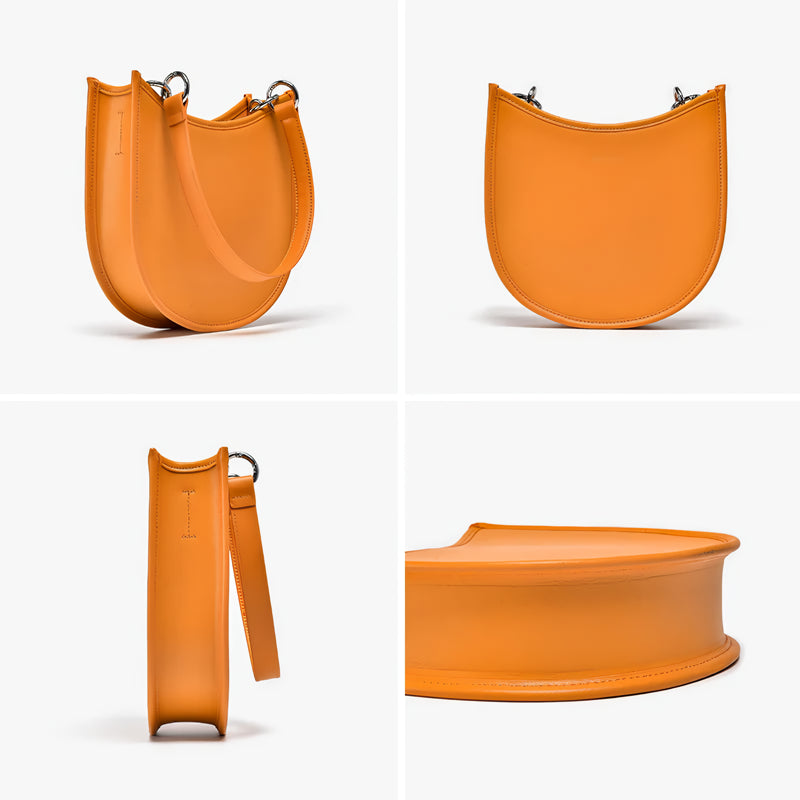 Genuine leather circular shoulder bag, view 7 - MRSLM