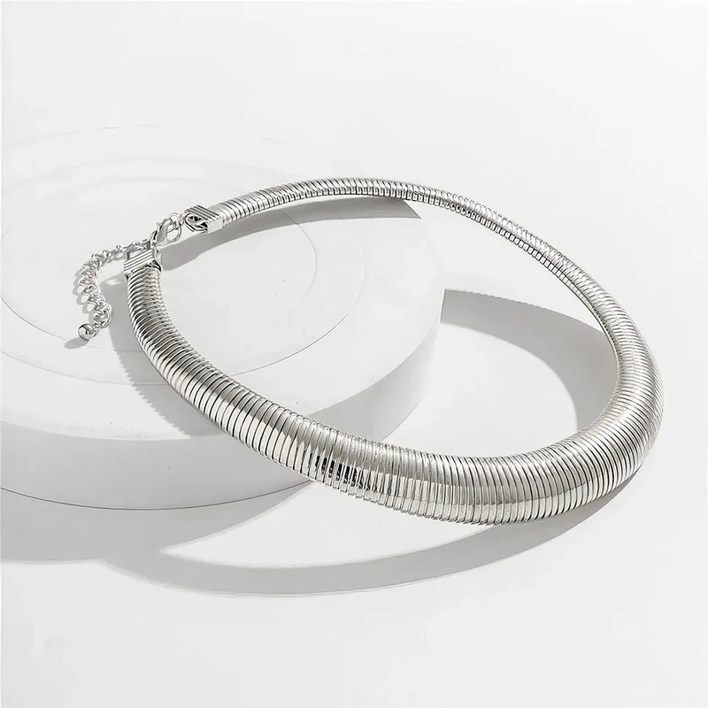 spiral chunky choker necklace, view 5 - MRSLM