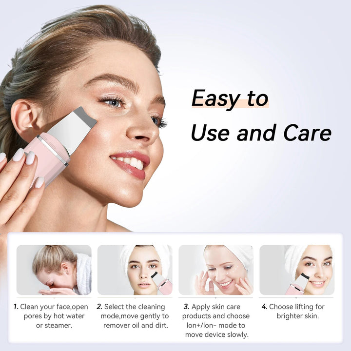 Ultrasonic Skin Scrubber | Deep Cleansing Facial Peeling Shovel | Pore and Blackhead Removal Tool