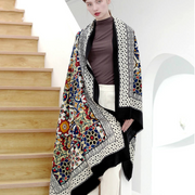 Wool pashmina poncho shawl - MRSLM