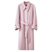 women's long wool coat with belt, view 2 - MRSLM
