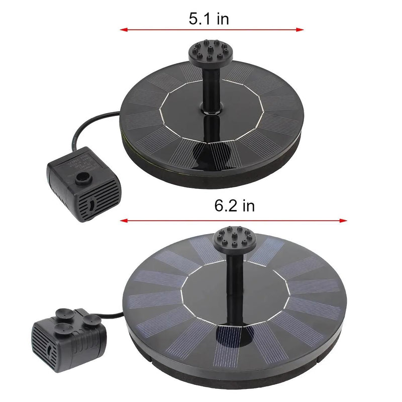 3-Watt-Solarbrunnen mit LED-Beleuchtung und mehreren Düsen