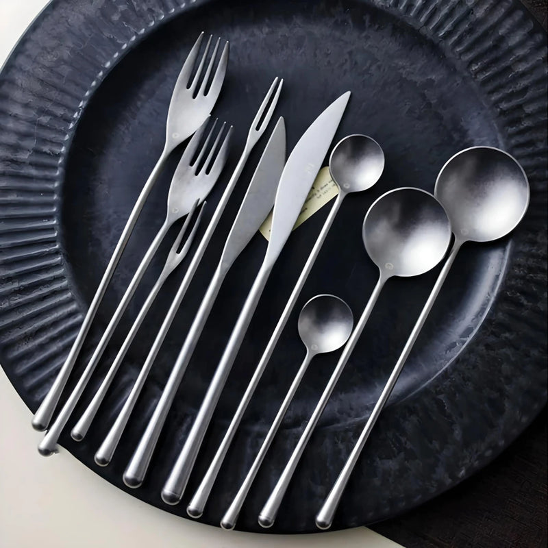 retro stainless steel cutlery set, view 3 - MRSLM
