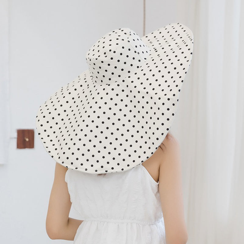 oversized polka dot sun hat, view 3 - MRSLM