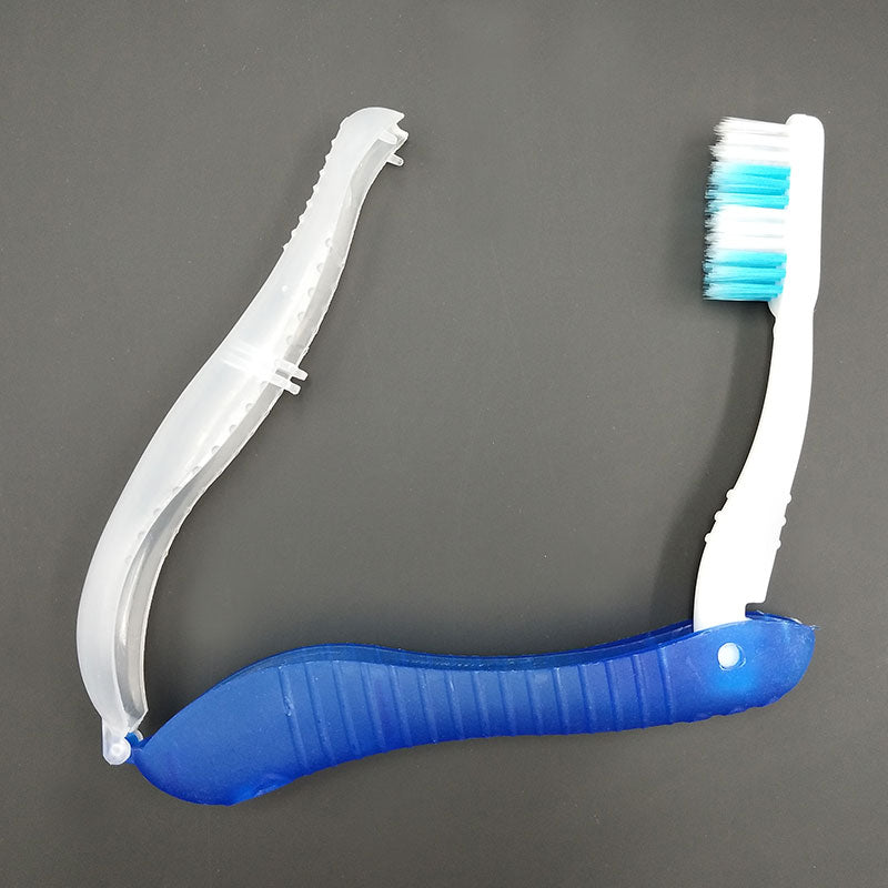 portable foldable travel toothbrush, view 3 - MRSLM