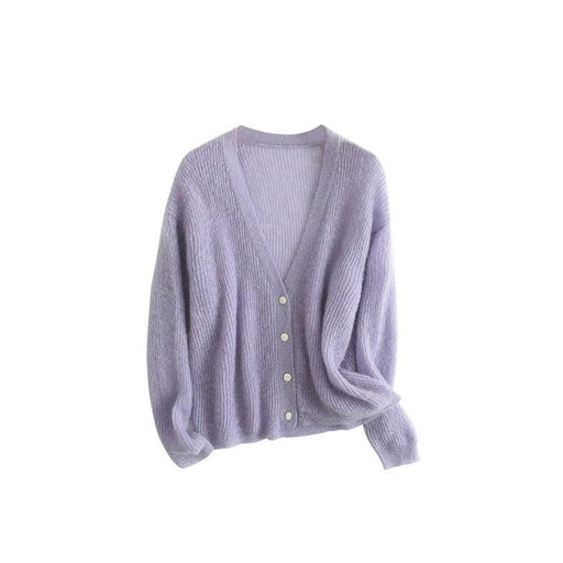 Mohair-wool blend cardigan, view 3 - MRSLM
