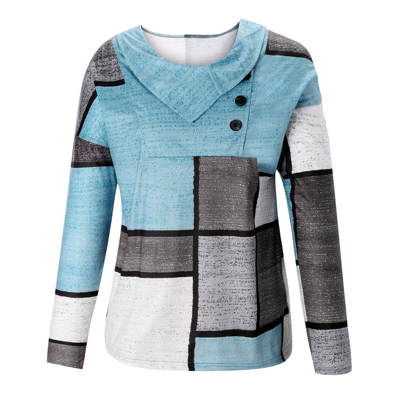 women's crossover collar long sleeve top, view 3 - MRSLM