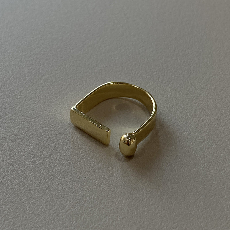 geometric sterling silver adjustable ring, view 7 - MRSLM