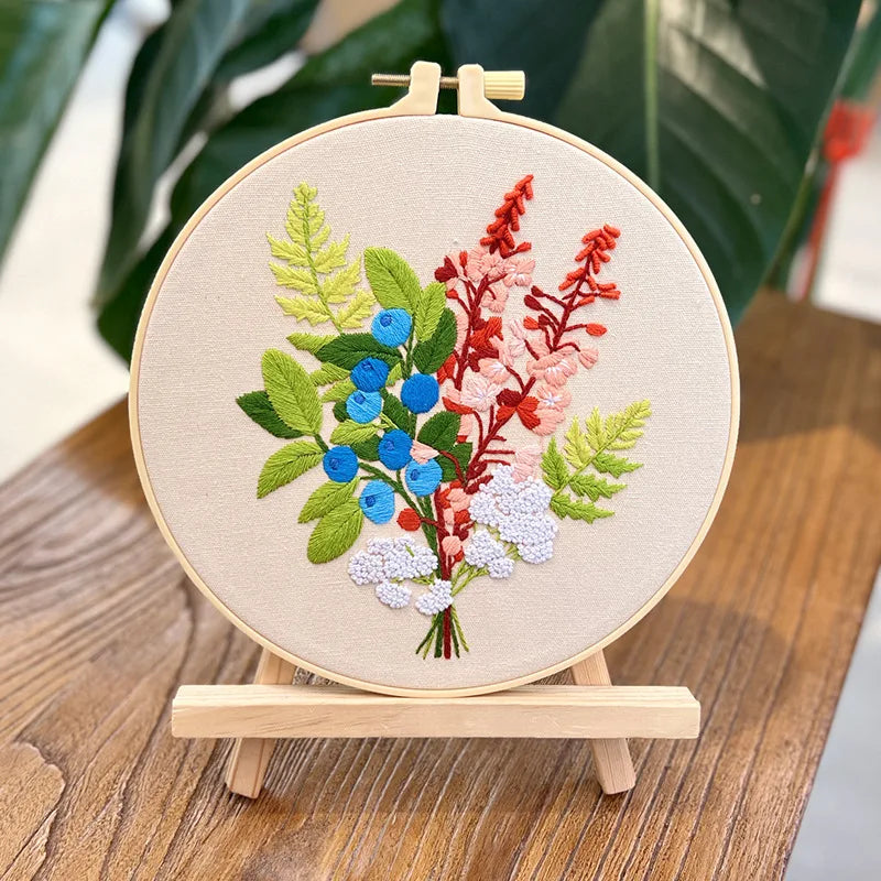 Kit de Bordado de Flores para Iniciantes