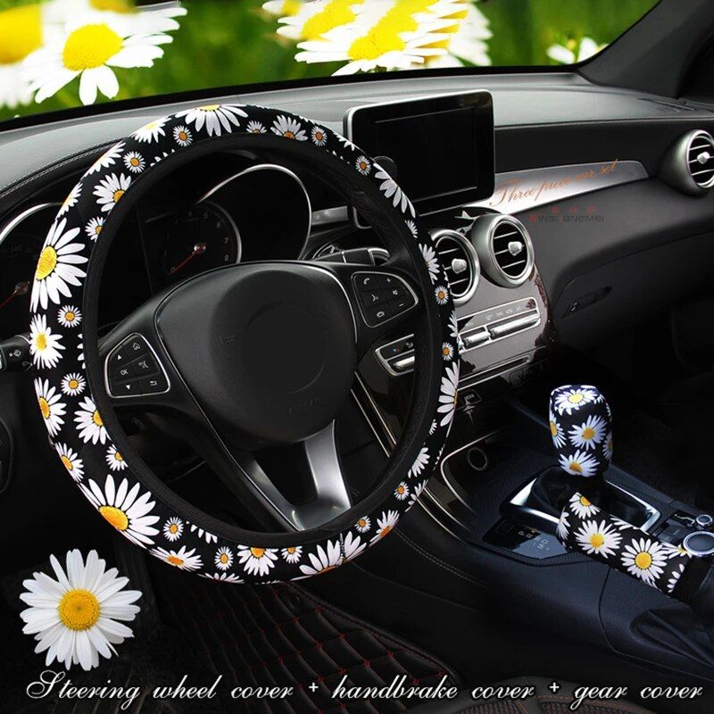 Universal Car Daisy Flower Steering Wheel Cover