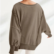 women's oversized cotton patchwork hoodie, view 5 - MRSLM
