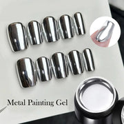 5ml super silver metallic gel nail polish, view 3 - MRSLM