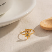 octagram gold plated ring, view 5 - MRSLM