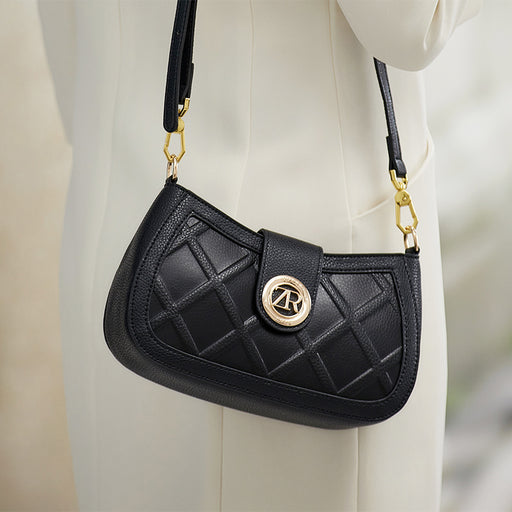 woven leather crossbody messenger bag - MRSLM