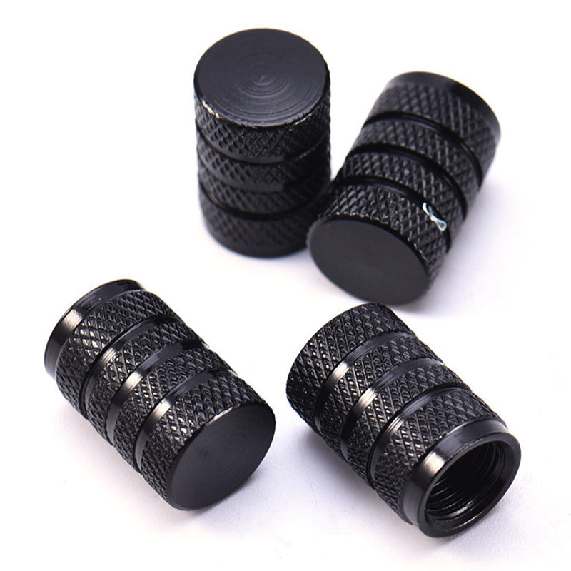 4pcs black aluminum tire valve stem caps - MRSLM