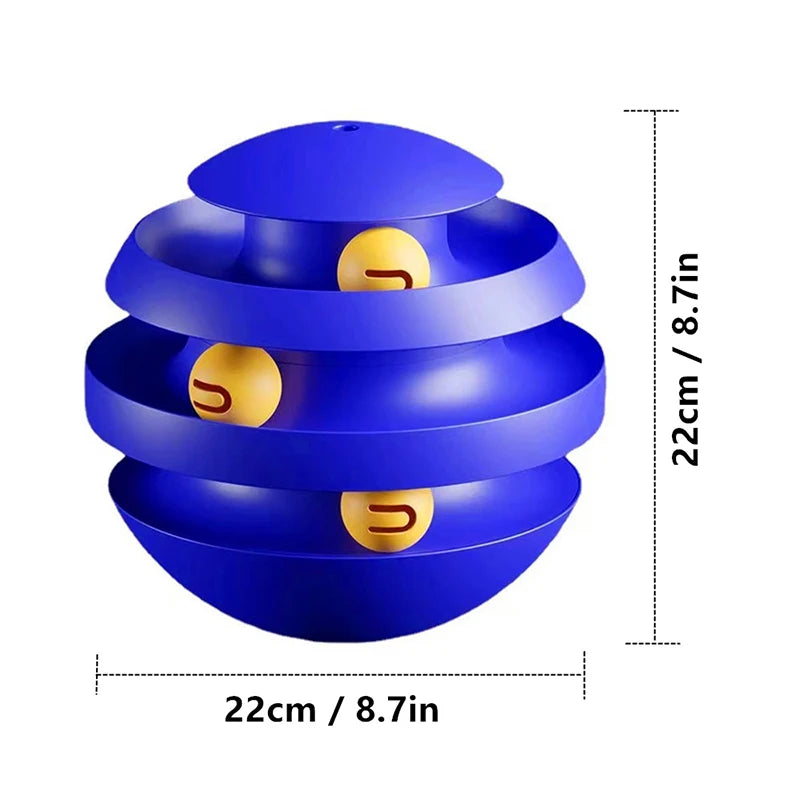 3-layer cat tumbler toy with balls, view 8 - MRSLM