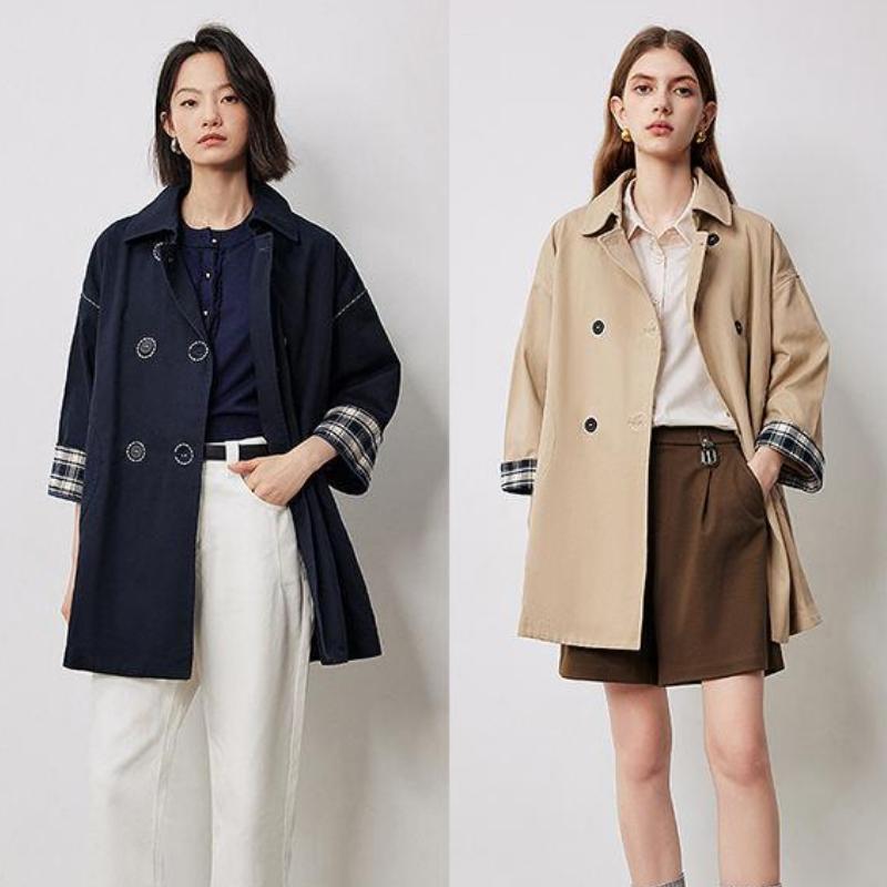 women's autumn long sleeve trench coat - MRSLM