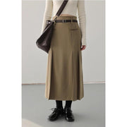 high waist pleated a-line skirt, view 3 - MRSLM