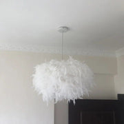 white feather pendant lamp, view 4 - MRSLM