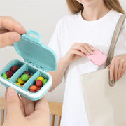 mini portable 3-grids pill organizer box, view 4 - MRSLM