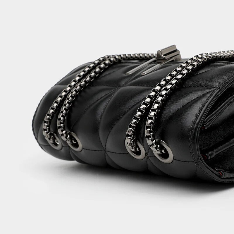 chic PU leather chain shoulder bag, view 7 - MRSLM