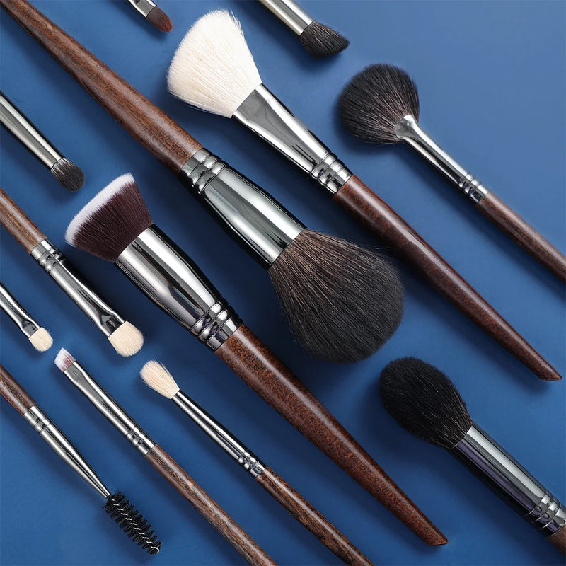 12-piece natural makeup brush set, view 4 - MRSLM