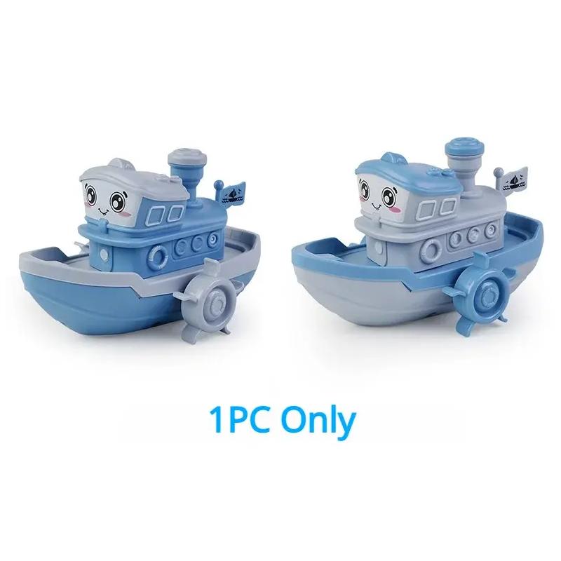 Brinquedo de banho infantil em forma de navio de desenho animado com corda.