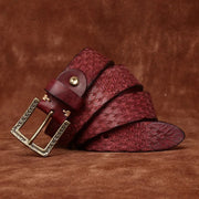 Thick cowhide leather belt, view 5 - MRSLM