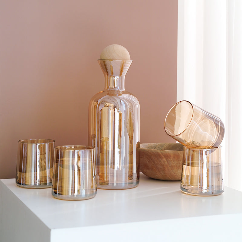 multi-color heat-resistant glass cup set - MRSLM