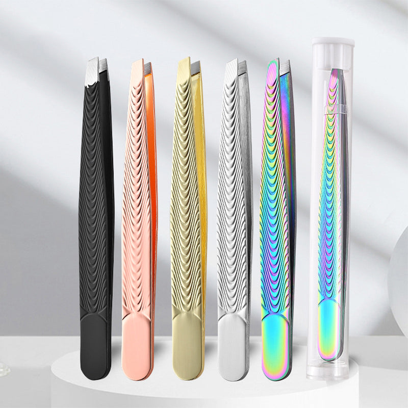 rainbow stainless steel eyebrow tweezers, view 7 - MRSLM