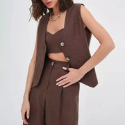 Cotton-linen vest and pants set, view 9 - MRSLM