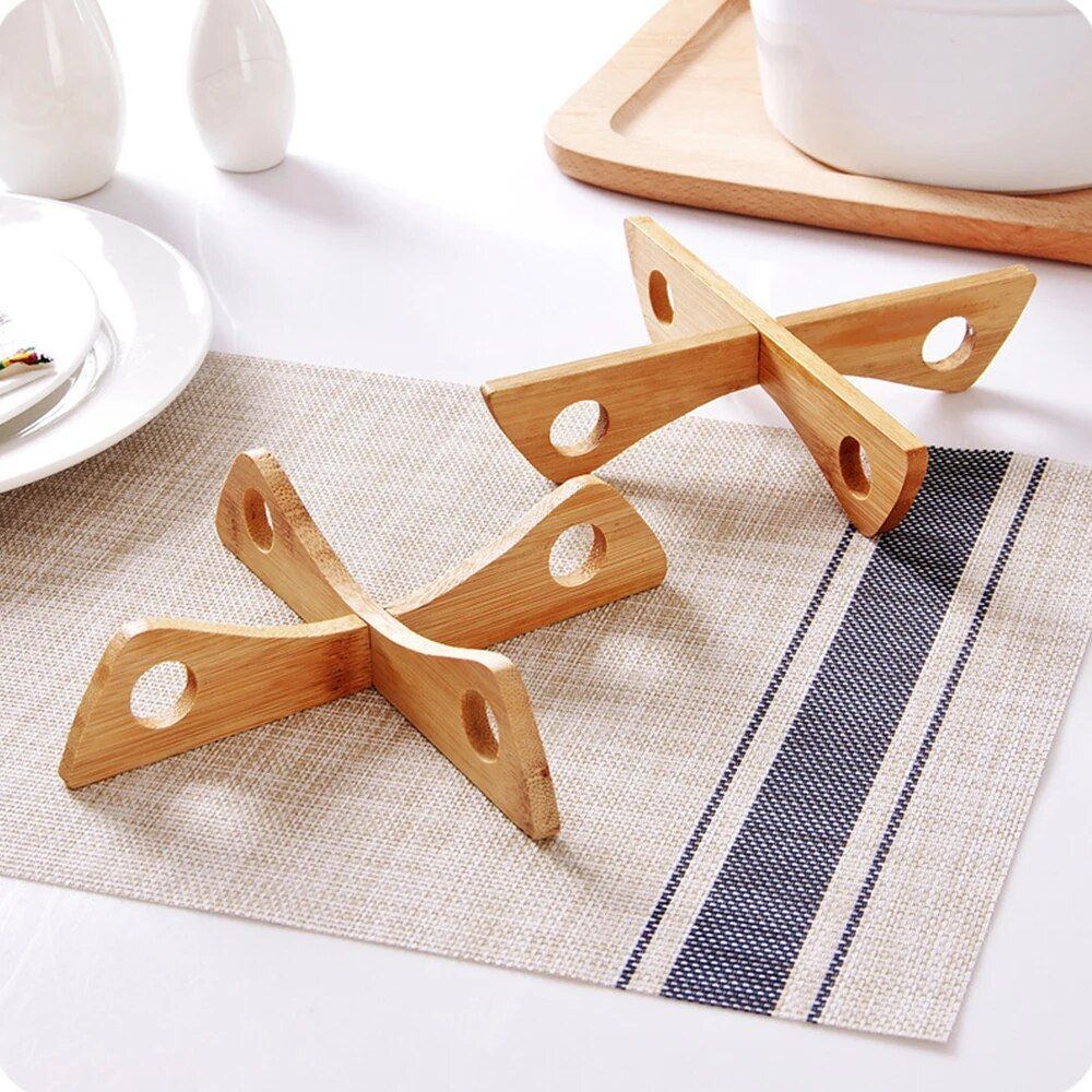 Classic Wooden Pot Trivet - Heat Resistant and Detachable Kitchen Table Mat