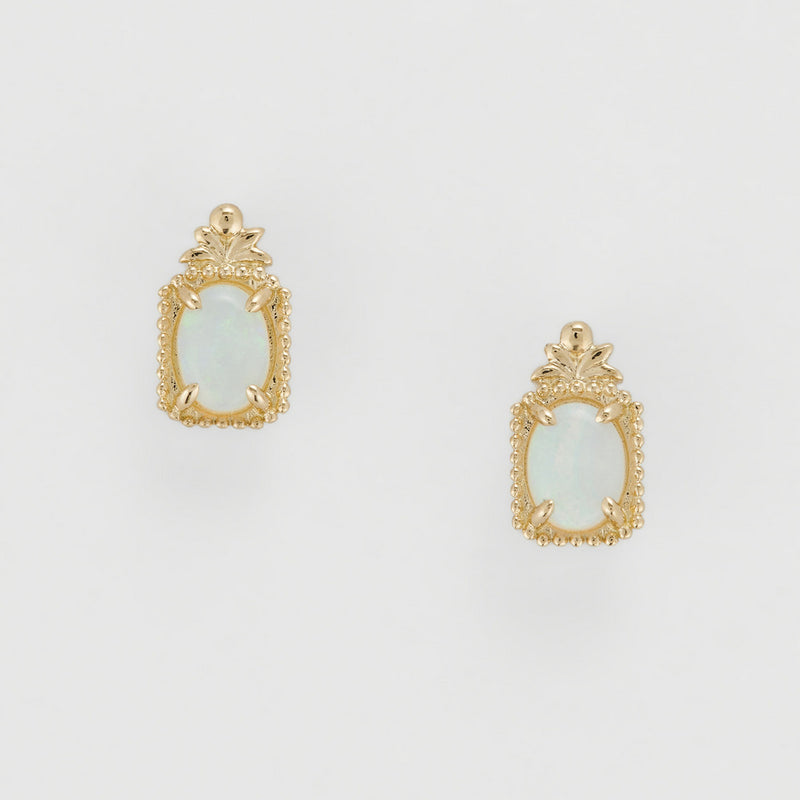 Brincos de Opala Africana Banhados a Prata 14K