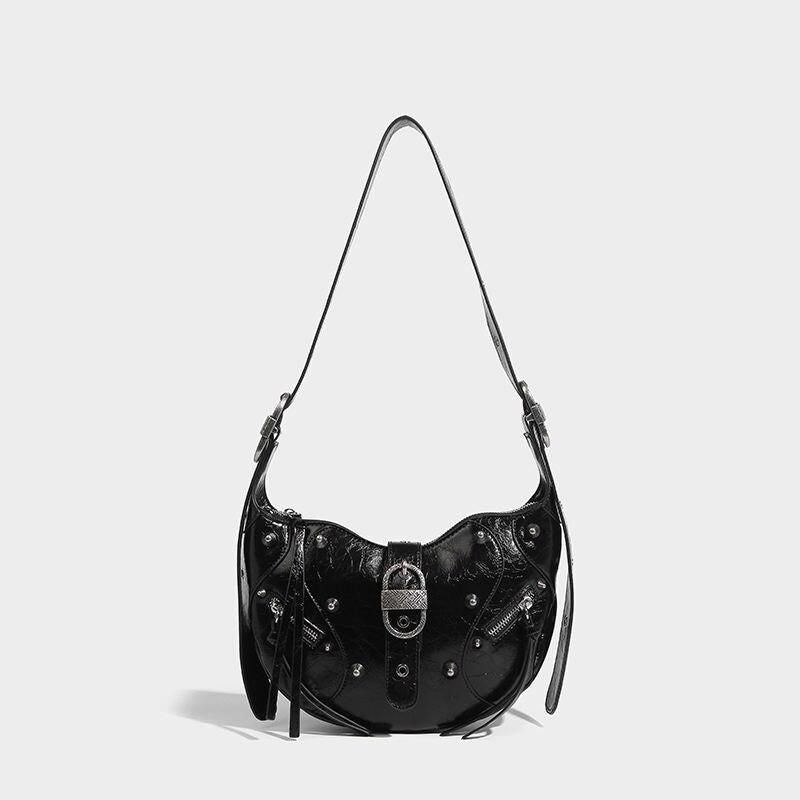 Mochila transversal de couro de luxo rosa punk